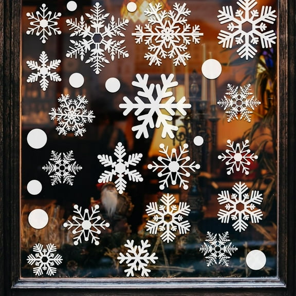 155pcs Christmas Window Clings for Glass Windows 9sheets Christmas Window Decals Snowflakes Christmas Decorations Christmas Window Stickers for Kids Holiday Window Clings Winter Decorations