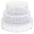 thumbnail image 1 of Juego de 3 piezas para tartas, soportes redondos de metal para tartas, soportes de postre, platos de pastelería, para bodas, eventos, fiestas de cumpleaños, 1 of 5