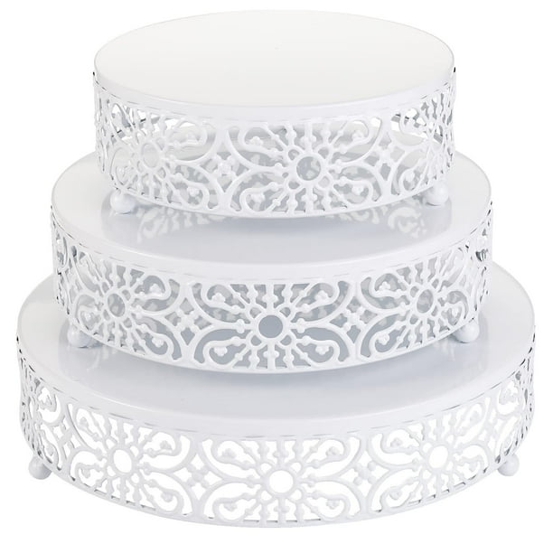 Juego de 3 piezas para tartas, soportes redondos de metal para tartas, soportes de postre, platos de pastelería, para bodas, eventos, fiestas de cumpleaños