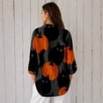 thumbnail image 2 of Nyfairy Plus Size Women's Halloween Print Long Sleeve Button Down Casual Shirt, 2 of 5