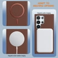thumbnail image 3 of for Samsung Galaxy S24 Ultra Magnetic Case PU Leather [Compatible with Mag-Safe Wireless Charging] Magnetic Cover Shockproof Lightweight Slim Phone Cover for Samsung Galaxy S24 Ultra, Brown, 3 of 6