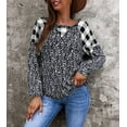 thumbnail image 3 of Two Tone Mixed Print Sweater Gray X-Large, 3 of 4