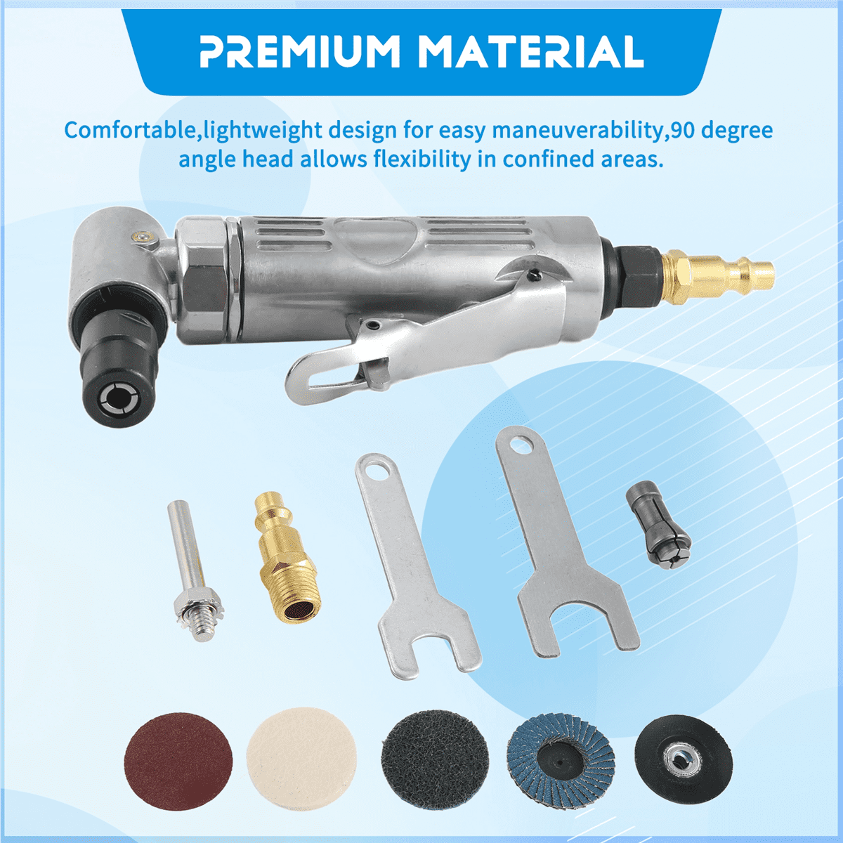 HOT! 1/4 inch Air Angle Die Grinder 90 Degree Pneumatic Grinding Machine Cut Polisher Mill Engraving Tools Set With Spanner Wrench