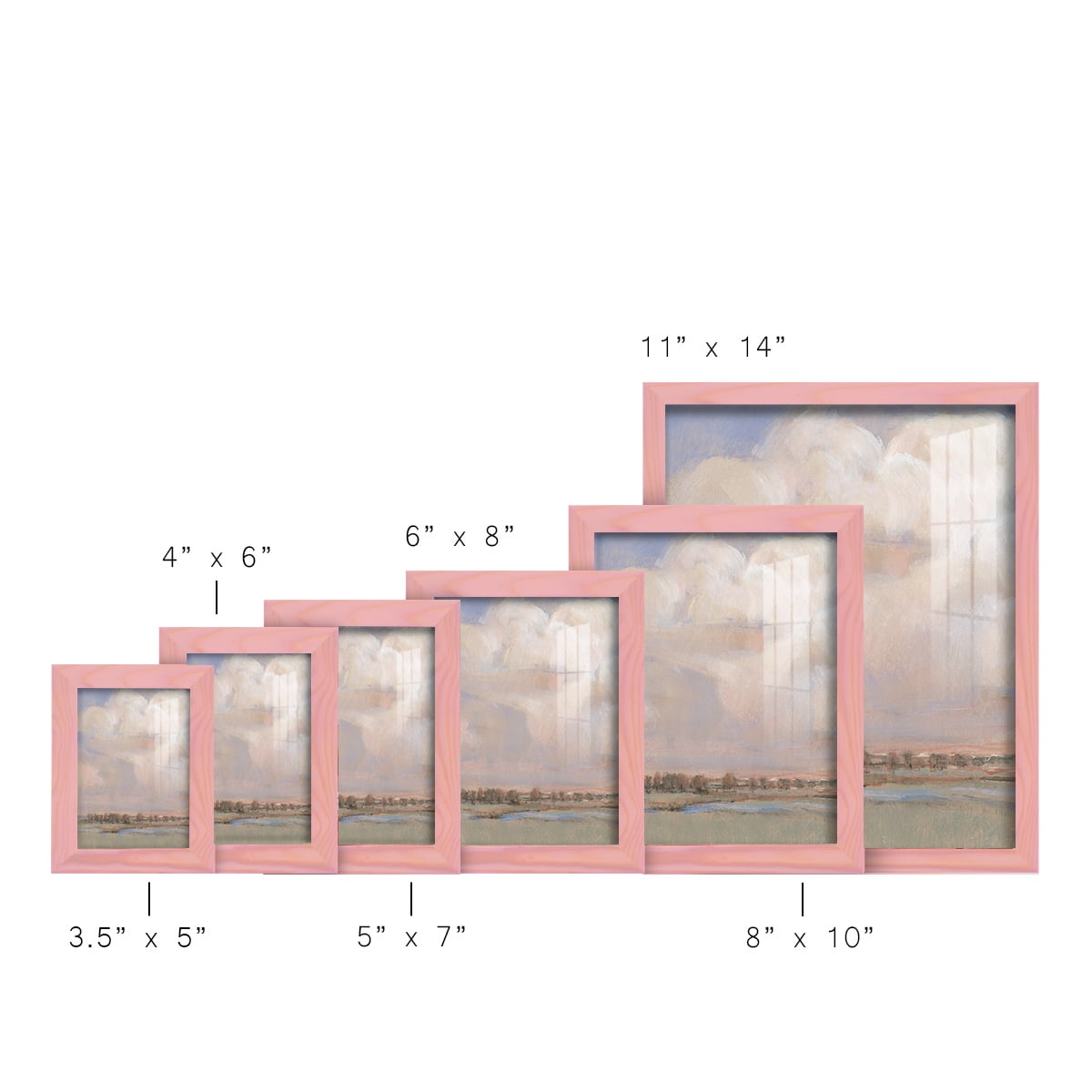 Billowing Clouds II - Framed Print w/glass - Sunset Pink