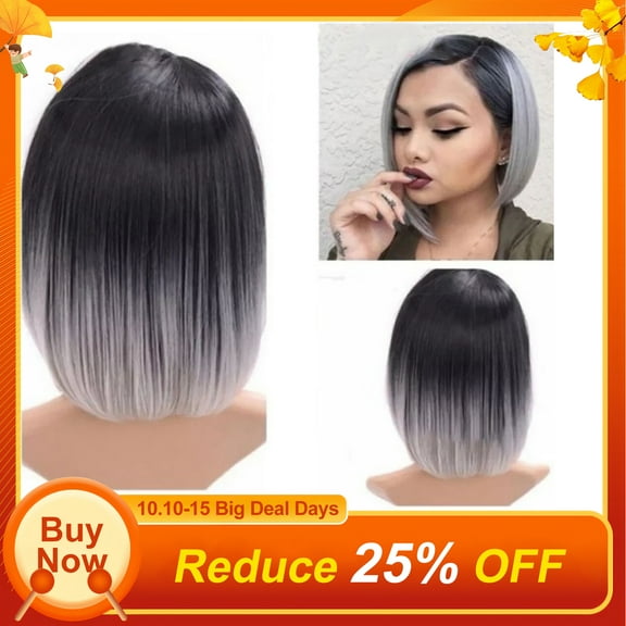 SUCS Human Hair Wigs For Women Black Color Natural Lace Hair Wigs Short Straight Synthetic Hair Full Wigs for Women Natural