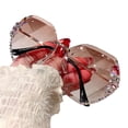 thumbnail image 1 of Rimless Rhinestone Sunglasses Women Men Fashion Gradient Lens Glasses Sun R1A8, 1 of 8