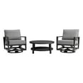 thumbnail image 2 of Armen Living Cayman 3 Piece Black Aluminum Outdoor Seating Set with Dark Gray Cushions, 2 of 9