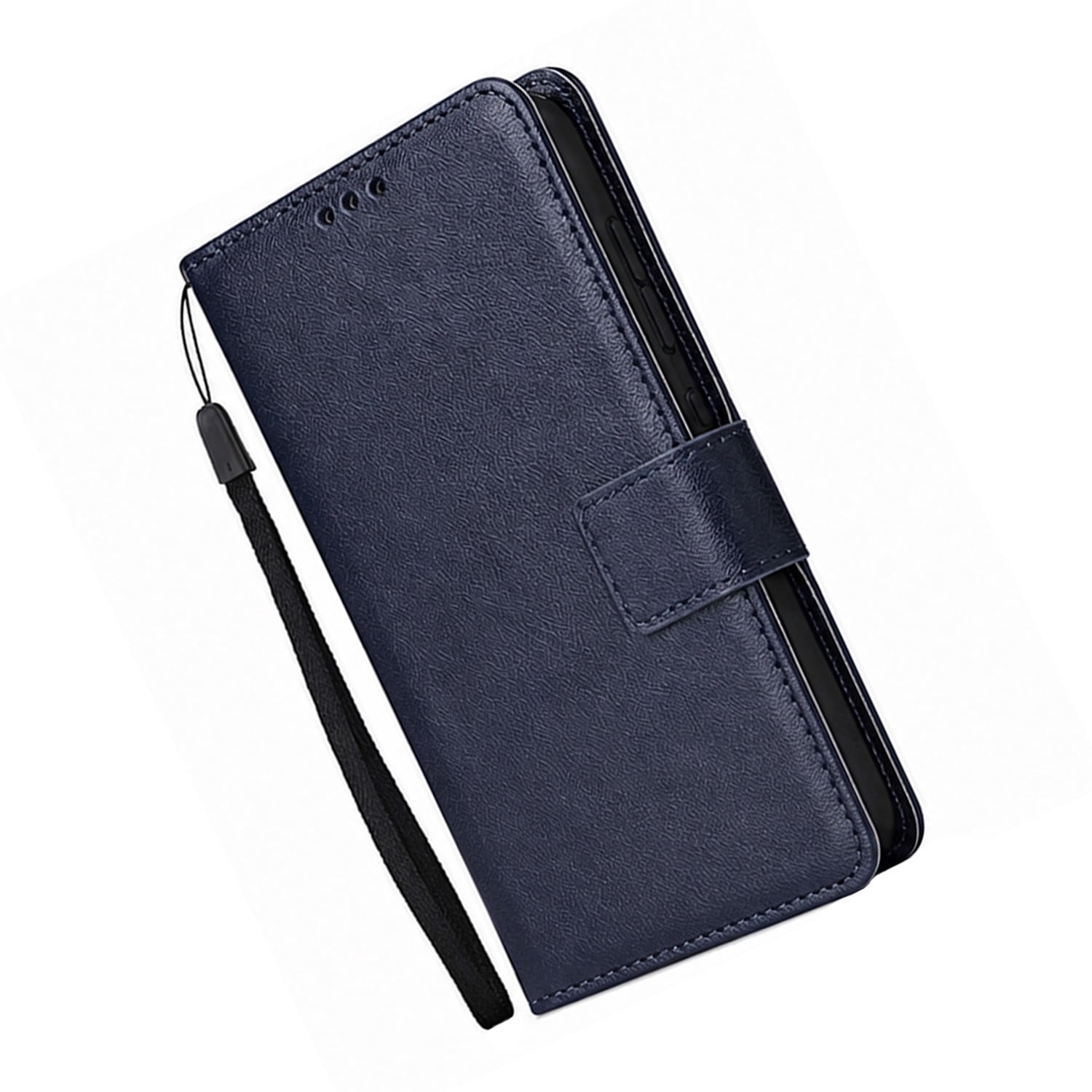 Magnetic Leather Wallet Phone Case with Card Pocket for iPhone 17 Pro Max - Blue