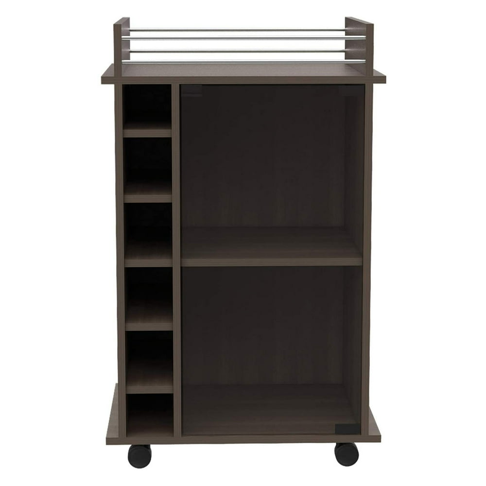 TUHOME Dukat Bar Storage Cabinet Cart for Wine and Liquor ...