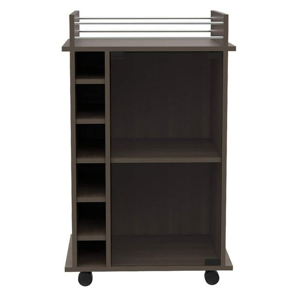 TUHOME Dukat Bar Storage Cabinet Cart for Wine and Liquor ...