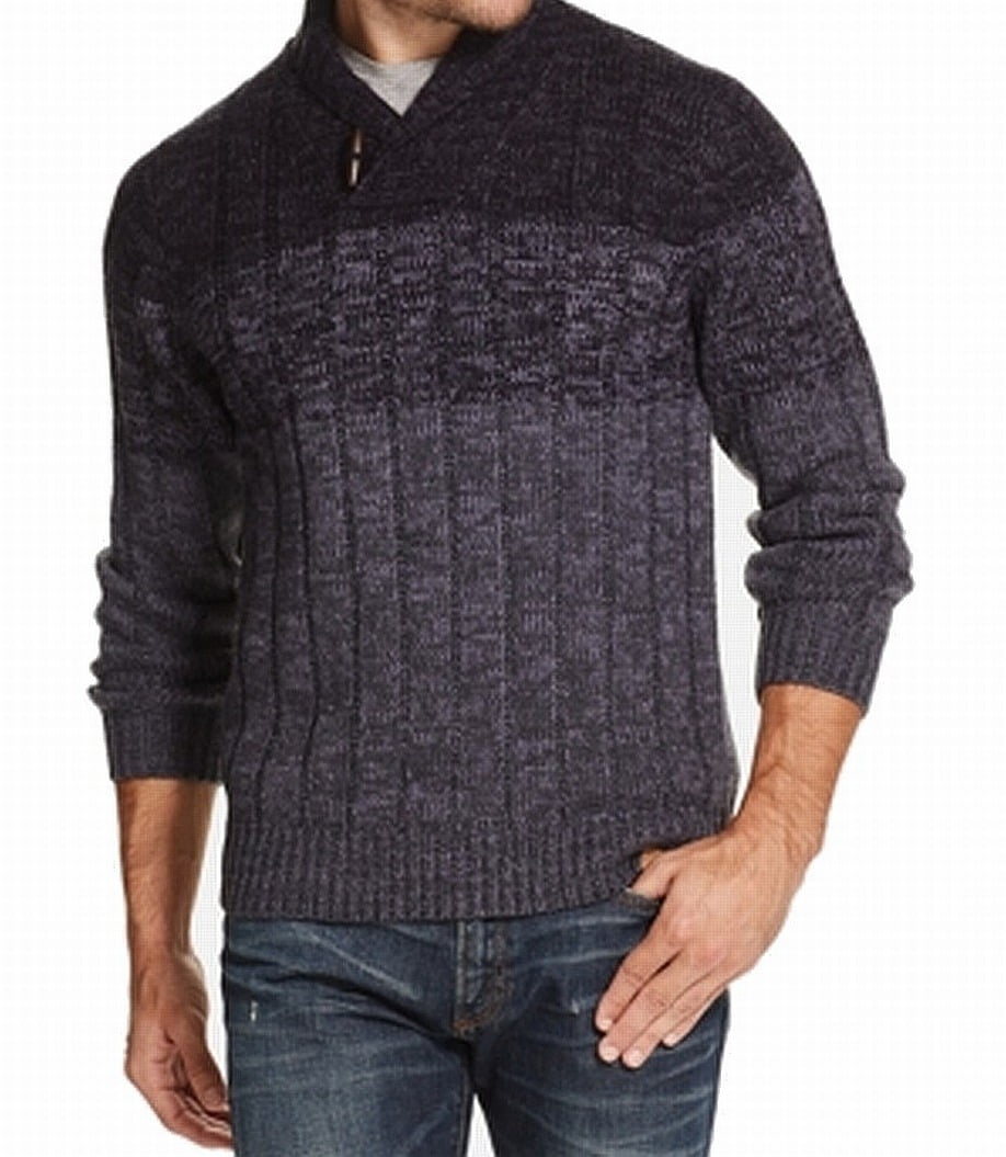 Weatherproof Vintage Mens Colorblock Toggle Shawl Collar Sweater 2XL