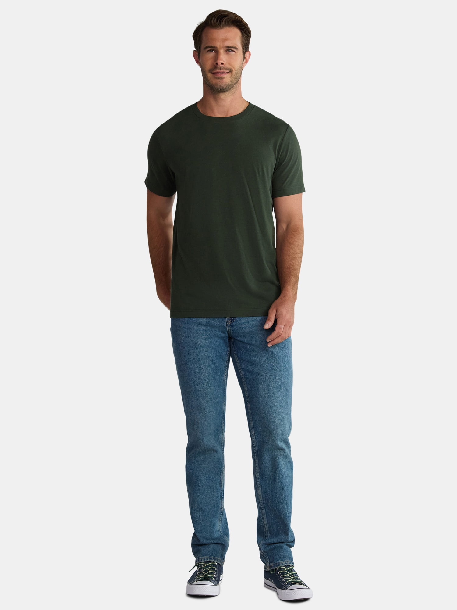 George Men's & Big Men's Classic Fit 3-Pack Crewneck Tee with Short Sleeves, Sizes XS-3XL