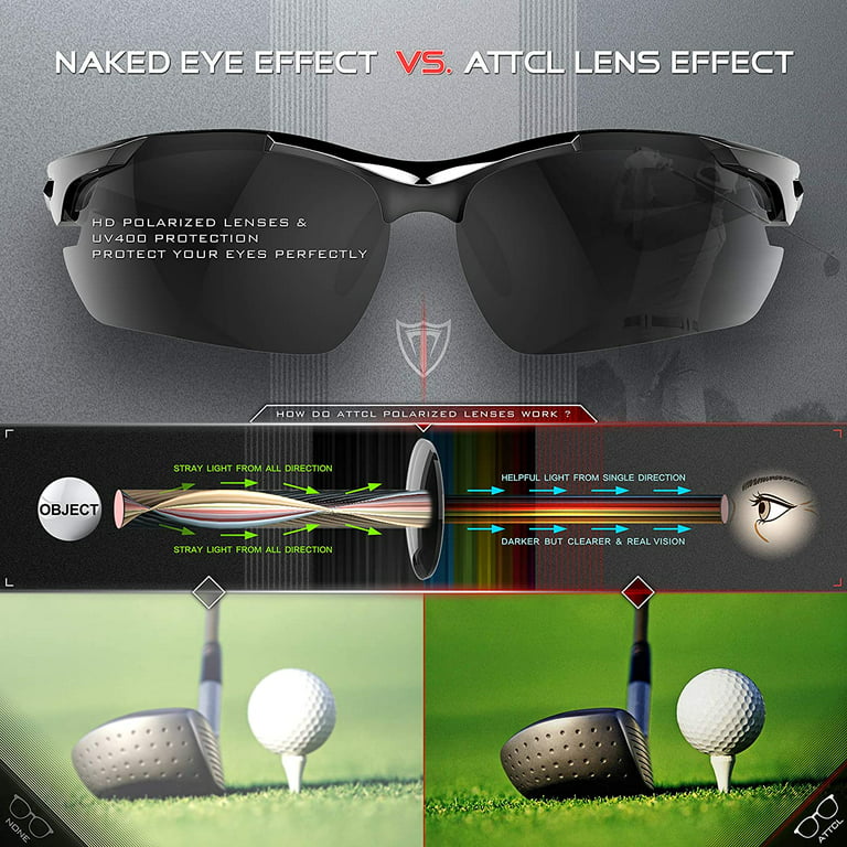 ATTCL Sunglasses for Men Polarized Sports Glasses Enhanced Sports Glasses  Ultra Lightweight UV Protection