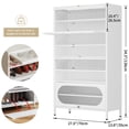 thumbnail image 5 of Foreate 8-Tier Metal Shoe Cabinet with 4 Flip-Up Tempered PC Doors - Ideal for Entryway, Hallway, Living Room - Holds 24 - 32 Pairs - Sturdy, Waterproof, Space - Saving, 5 of 6