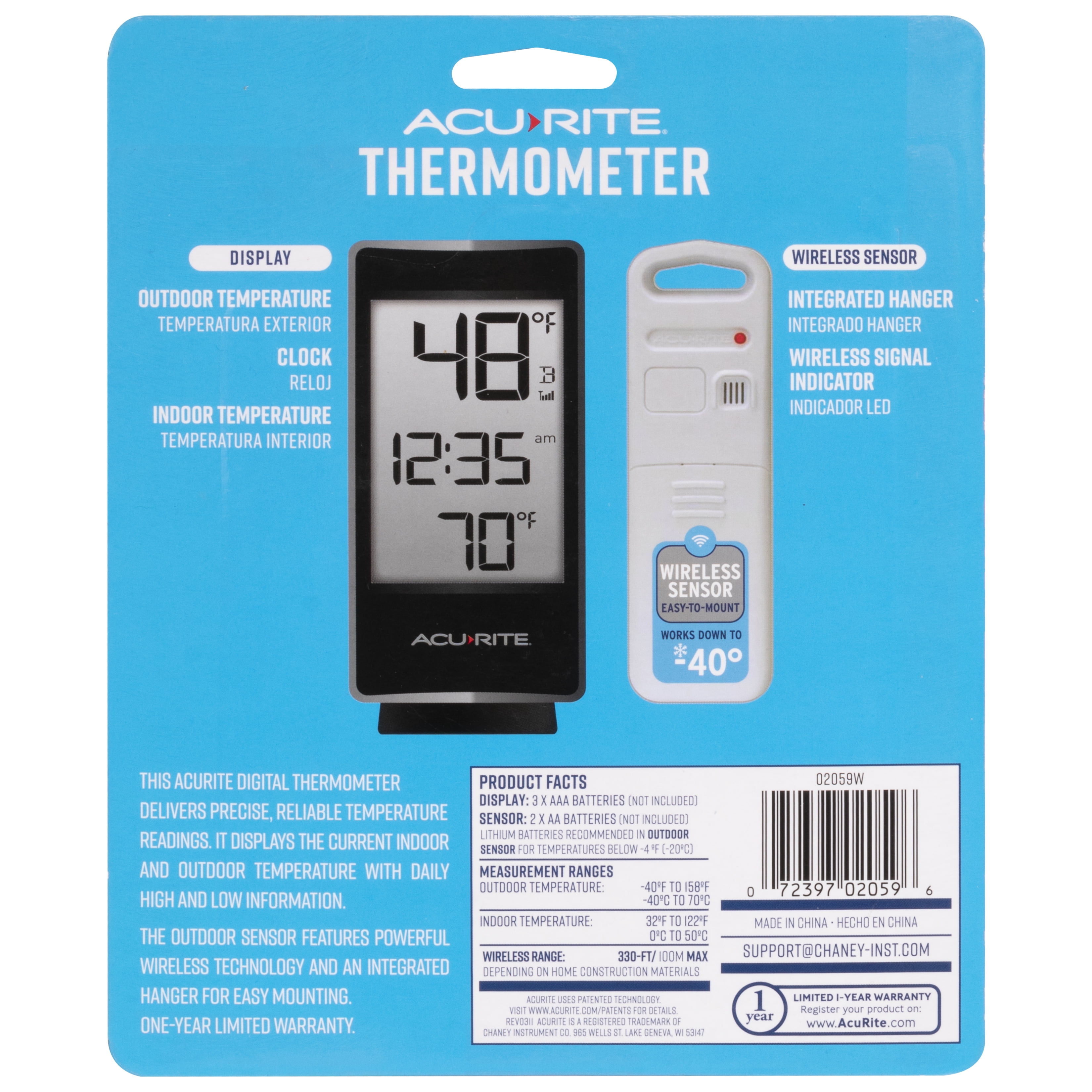 Buy the Chaney/AcuRite 00346 Dial Thermometer, Indoor/Outdoor ~ 5
