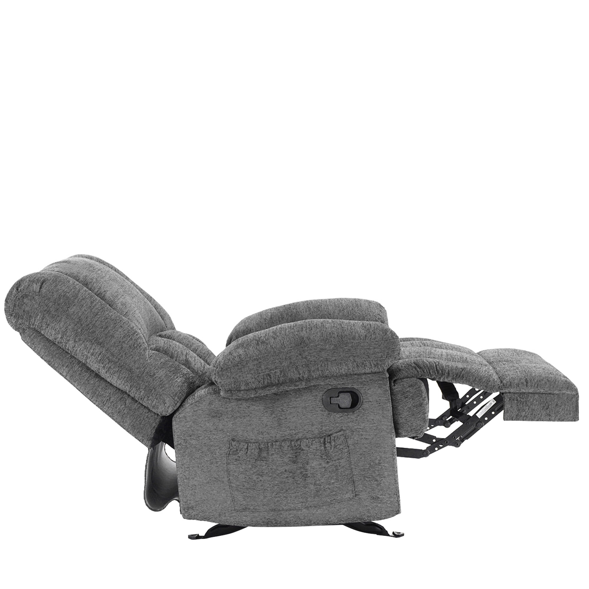 MAYEERTY Limestone Oversized Rocking Recliner Sofa for Adults, Chenille, Ergonomic, Perfect for Living Room