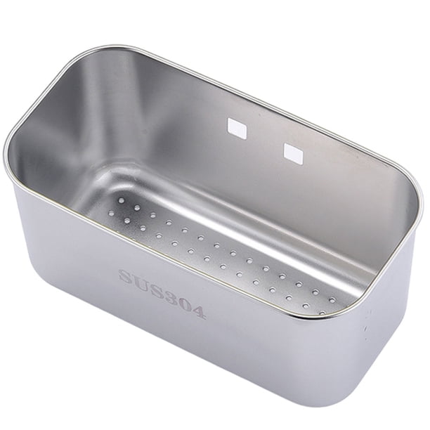 Estante de almacenamiento con ventosa de acero inoxidable, organizador de cocina, soporte para fregadero, cesta para fregadero, colador, escurridor Sunnimix Cesta de drenaje del fregadero