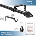 thumbnail image 3 of Urbanest Adjustable Single Curtain Rod Set Lance Finials – 5/8-Inch Diameter, With Black Rod, 48–84 Inches, 3 of 5