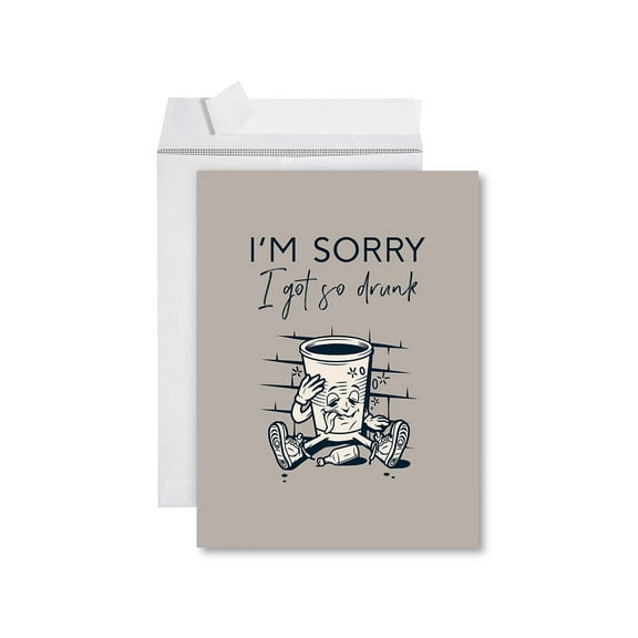 Koyal Wholesale Funny I'm Sorry Jumbo Card I'm Sorry I Got So Drunk Blank I'm Sorry Greeting Card with Envelope 1-Pk
