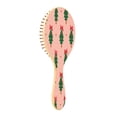 thumbnail image 2 of Wood Paddle Brush with Cushion & Round Hair Brush Green Trees and Red Bows Detangling Brush for All Hair Types, 2 of 7