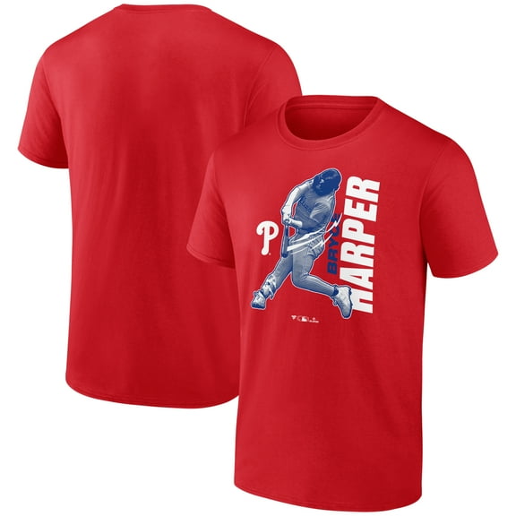 Men's Bryce Harper Red Philadelphia Phillies Player Graphic T-Shirt