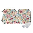 thumbnail image 2 of Picia Trendy Floral Design Curved Windshield Sunshade Accordion Folding Style Auto Shade for Car Truck SUV Van Blocks UV Ray Sun Visor Protector -Medium, 2 of 7
