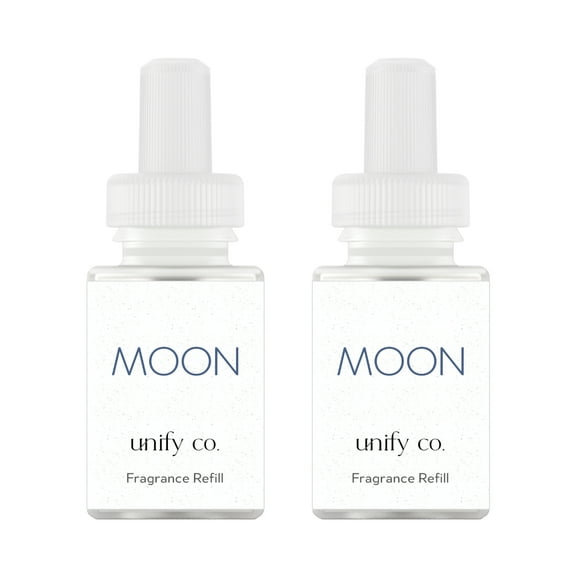 Pura & Unify Co. Home Scent Refill - Smart Home Air Diffuser Fragrance - Up to 120-Hours of Premium Fragrance per Refill - Clean & Safe Diffuser - Household Essential - 2 Pack - Moon