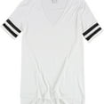 thumbnail image 2 of bar III Womens Illusion Varsity Basic T-Shirt, White, Large, 2 of 2