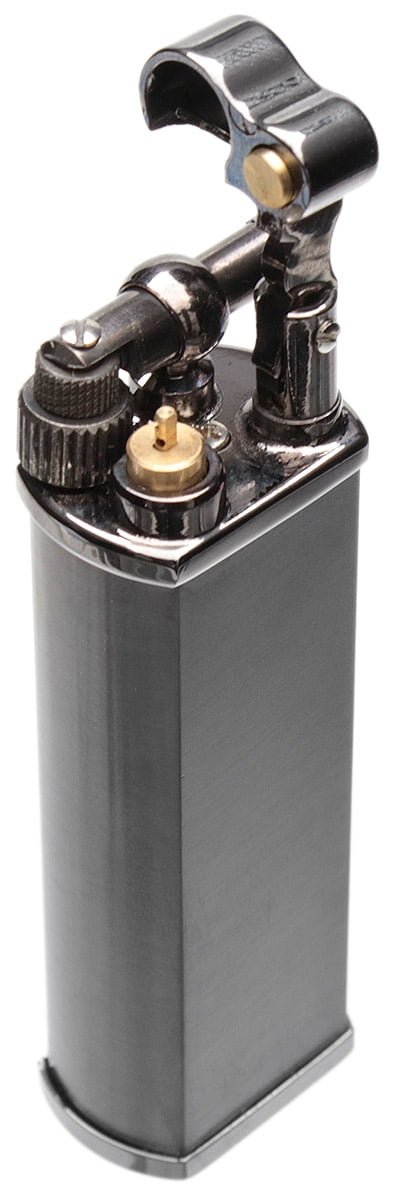 Black Nickel Kiribi Kenshi Double Soft Flame Pipe Lighter - 3080
