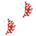 thumbnail image 4 of Justharion 12pcs / Set Multicolore Double Couche 3D Papillons Autocollants Muraux Décoration Murale PVC Papillons Réfrigérateur Autocollants Grand Rouge 2Set, 4 of 6
