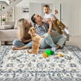 thumbnail image 3 of Yesfashion Carpets Area Rugs Washable Thin Area Rug Area Rug Bedroom Rug LightVintage Area Rug，Machine Stain Resistant Anti Slip Home Decor Rug white 5*7ft, 3 of 7