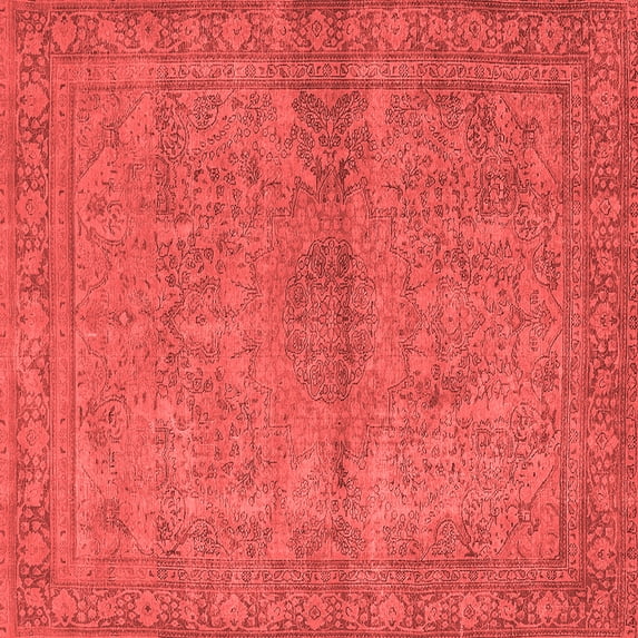 Ahgly Company Indoor Square Oriental Red Industrial Area Rugs, 6' Square