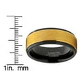 thumbnail image 4 of Metal Masters Mens Two-Tone Black Goldtone Textured Brushed Tungsten Wedding Ring 8mm Comfort-Fit Band 14, 4 of 6