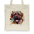 thumbnail image 2 of Mastiff Portrait Watercolor Vintage Retro Styles Canvas Tote Bag Mastiffs Dog Lover Gifts Idea Reusable Shopping Grocery Bag - 00001, 2 of 5