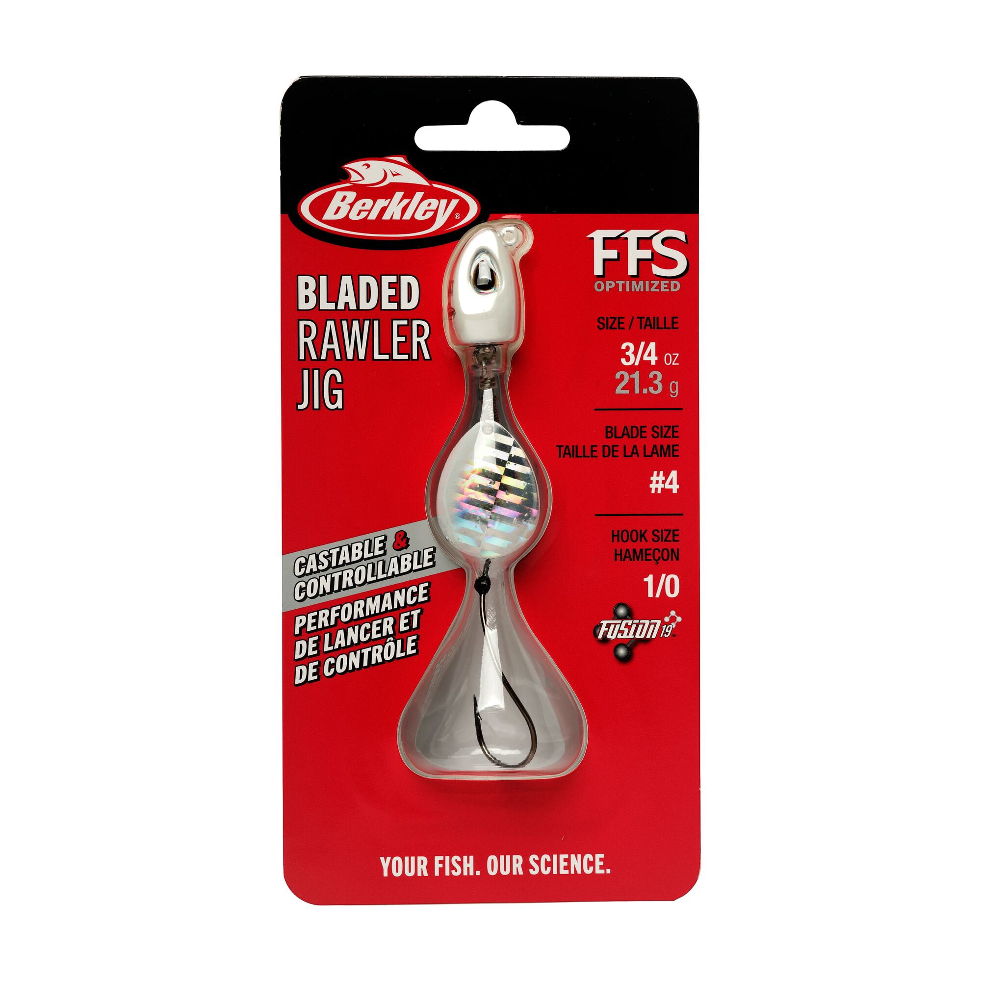 Berkley Bladed Rawler Jig, Crawler Jigs, Pearl White (1 Count)