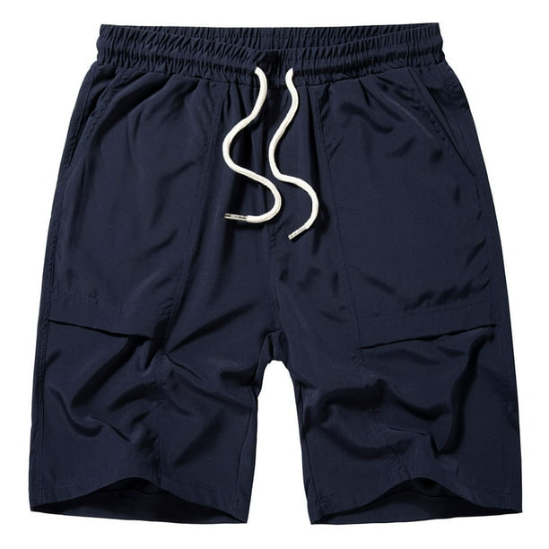 Vcansion Mens Casual Shorts Navy Quick Dry Fishing Shorts Elastic Waist ...