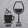 thumbnail image 2 of Womens AM Coffee PM Wine T Shirt Funny Drinking Tee Womens Graphic Tees, 2 of 9