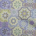 thumbnail image 1 of oneOone Cotton Poplin Purple Fabric Morrocon Tiles Dress Material Fabric Print Fabric By The Yard 42 Inch Wide, 1 of 4