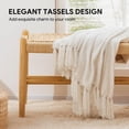 thumbnail image 2 of RECYCO Throw Blanket Soft Cozy Chenille Throw Blanket with Fringe Tassel for Couch Sofa Chair Bed Living Room Gift (Ivory White, 50" x 60"), 2 of 7