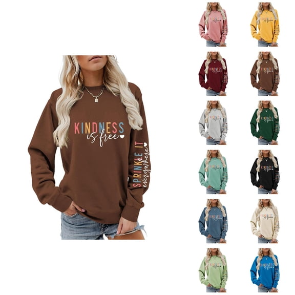 Sweatshirt for Women 2026 Casual Fall Winter Long Sleeve Crewneck Graphic Sweat Shirts Pullover Tops