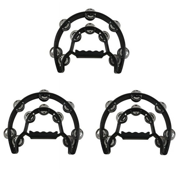3X Compact Double Half Moon Music Tambourine Percussion Tamborine Drum