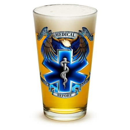 

Pint Glasses – EMT Paramedic Gifts for Men or Women – EMT Beer Glassware – Hero s EMS Beer Glass with Logo (16 Oz)