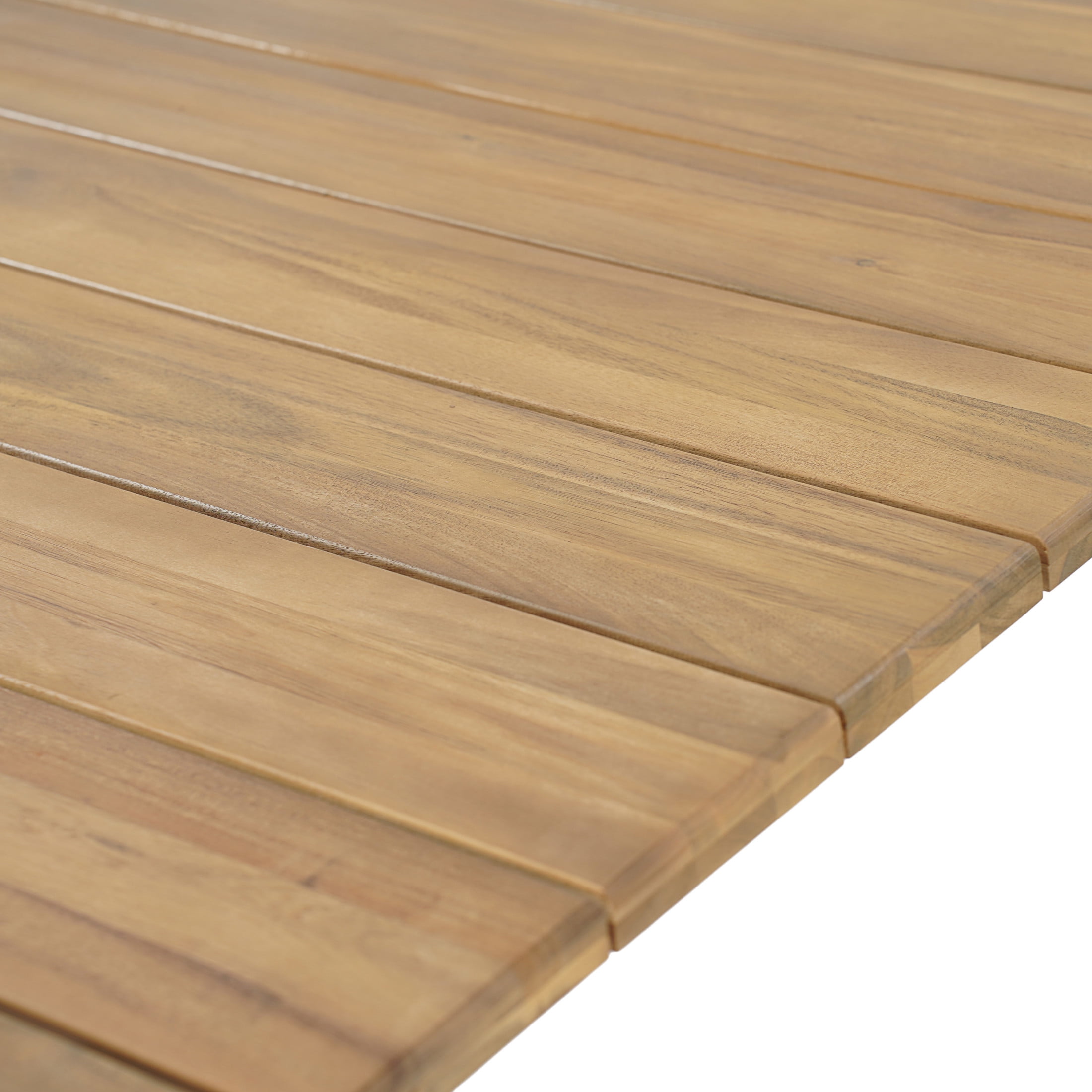 Christopher Knight Home 67" Contemporary Outdoor Rectangular Dining Table, Slatted Top, Solid Wood Frame, Light Teak Finish