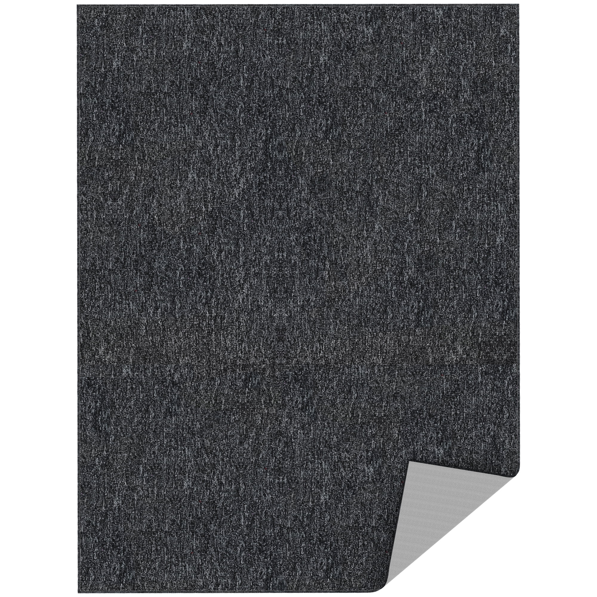Ottomanson Non-Slip Area Rug for Living Room 2'7" x 5' Stain-Resistant Low Pile Floor Carpet, Black