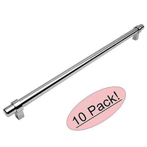 Cosmas 161-319CH Polished Chrome Contemporary Bar Cabinet Handle Pull - 12-5/8" (319mm) Hole Centers - 10 Pack