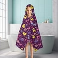 thumbnail image 6 of Purple Dinosaurs Dino Roar Pattern Hooded Bath Towel，50"x30" for Ages 3 To 12 Kids, Quick Dry Lightweight Soft Microfiber Hood Beach Towel Cover Up for Kids, 6 of 7