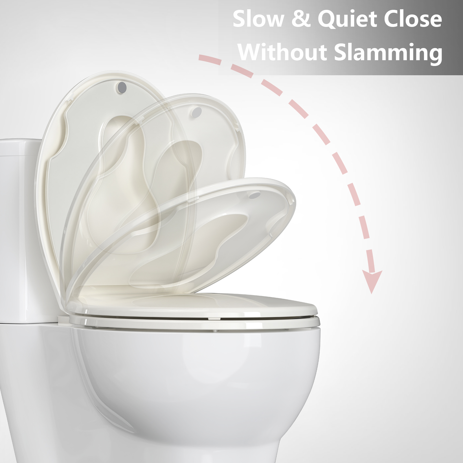 Toilet Seat with Toddler Potty Training Seat Built-In, for Both Child & Adult Seats, Potty Training Seat, No Wiggle and Easy to Install, 17" Round Detachable Toddler Seat for Longtime Usage, Biscuit