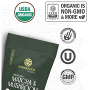 Sunwarrior Organic Be Well Matcha Mushroom Powder 90g Pouch (30 SRV)