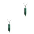 thumbnail image 4 of yingyy Hexagon Column Charm Exquisite Men Handmade Holiday Anniversary Hanging Pendants Pointed Colorful Crystal Chain Green 2Set, 4 of 6