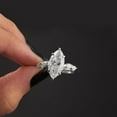 thumbnail image 3 of Cora Jewellery 2CT Marquise Moissanite Engagement Ring For Women, 10K White Gold, 3 of 6